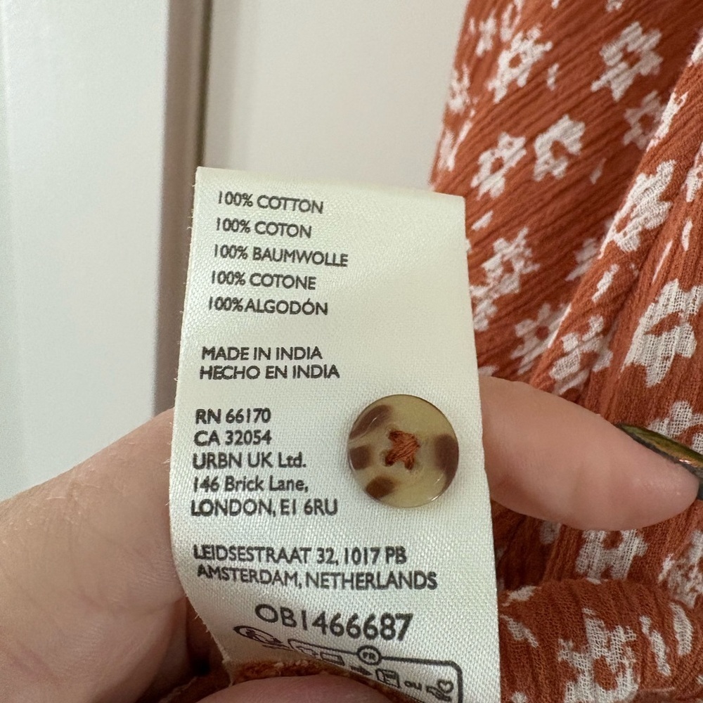 PILCRO ANTHROPOLOGIE | Sidney batwing blouse burnt orange rust floral small - Picture 6 of 7